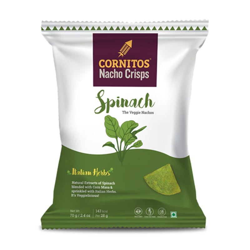 CORNITOS Nacho Crisps - Spinach & Italian Herbs 70g