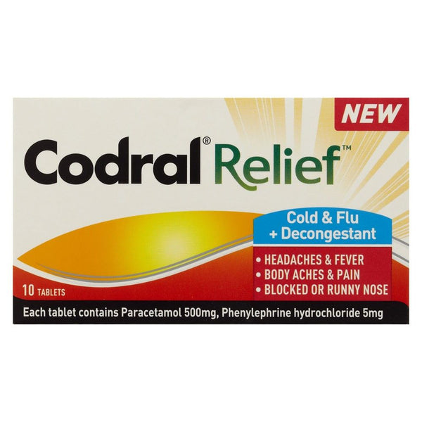 Codral Relief Cold & Flu + Decongestion 10 Tablets