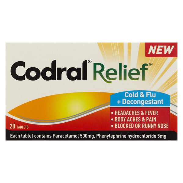 Codral Relief Cold & Flu + Decongestion 20 Tablets