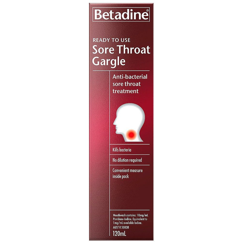 Betadine Sore Throat Gargle Ready To Use 120ml