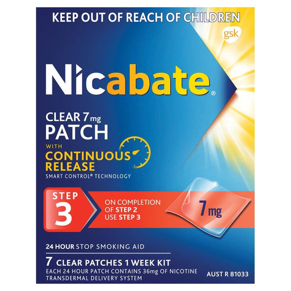 Nicabate CQ Clear Patch 7mg 7
