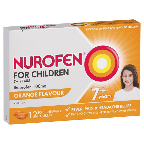 Nurofen Child 7+ Orange 100mg Chewable 12