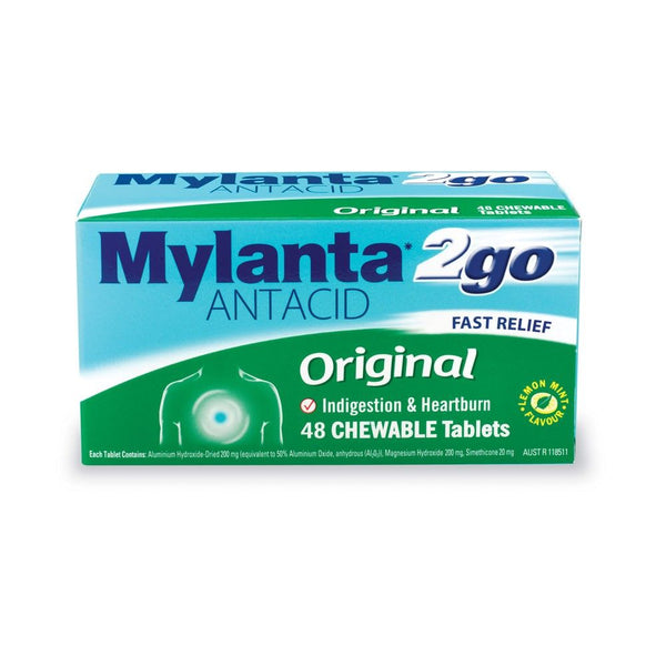Mylanta 2go Original Chewable Tablets 48