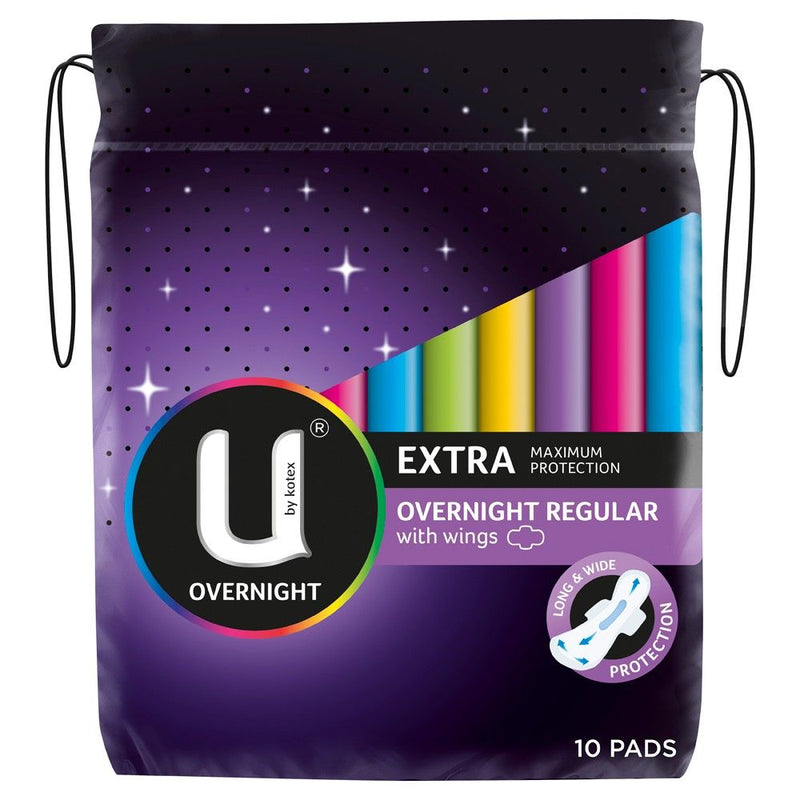 U By Kotex Extra Overnightight Pads Wing 10