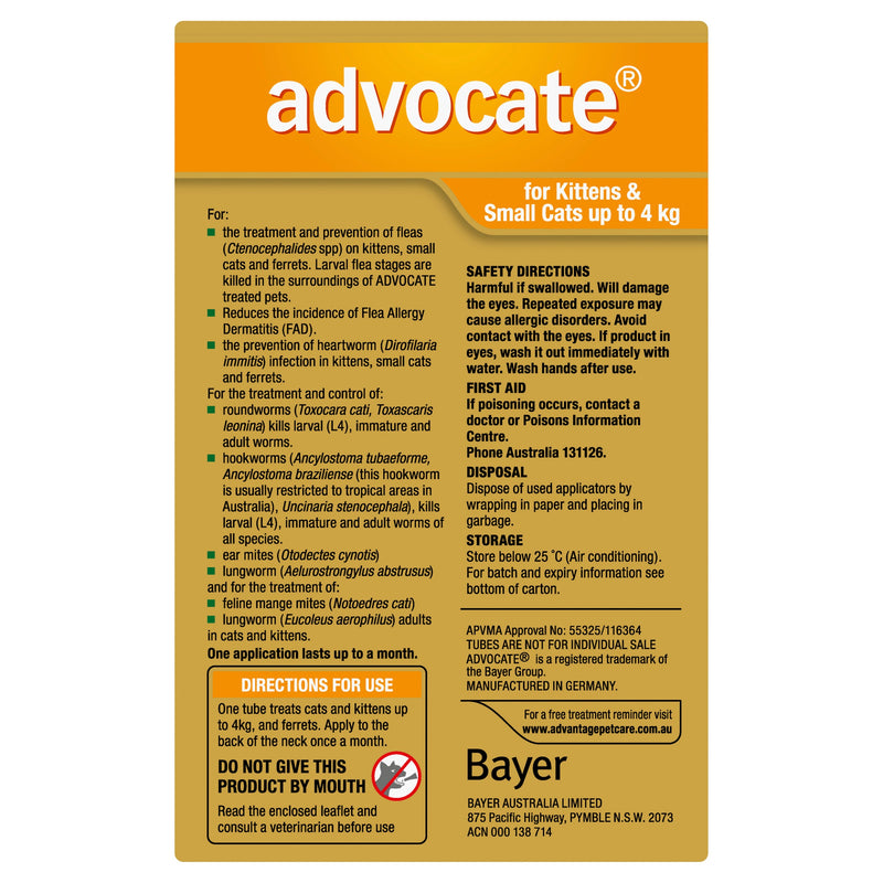 Advocate Cat 0-4 kg Small 6s