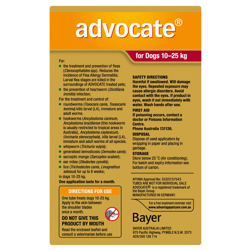 Advocate Dog 10-25 kg Large 3s