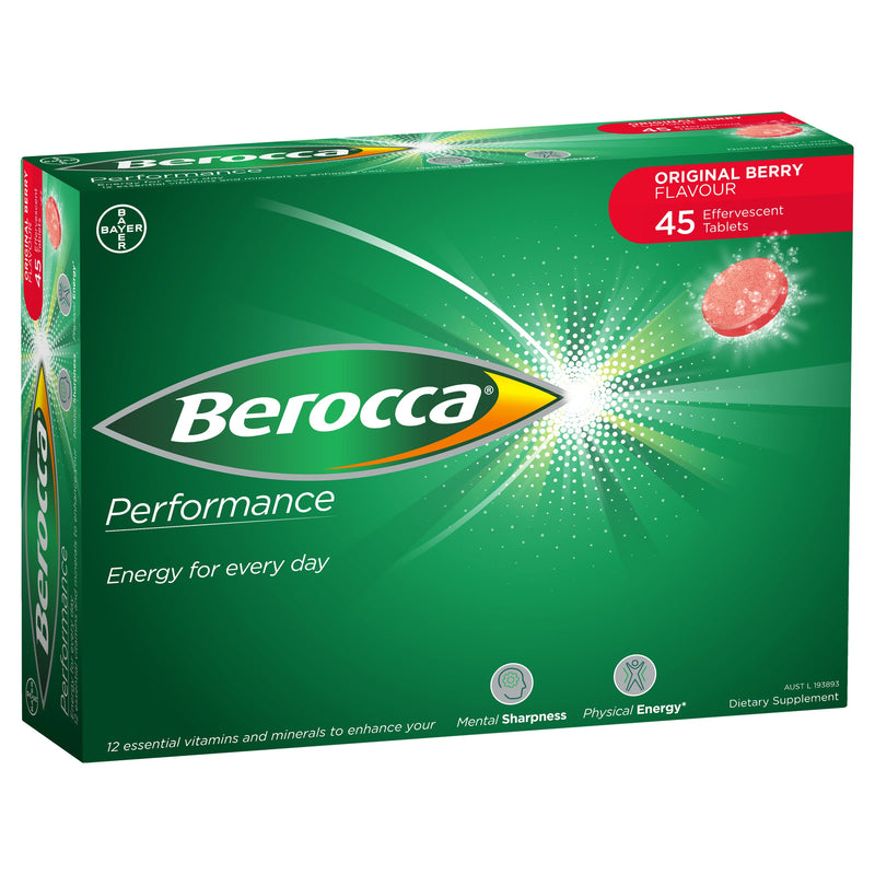 Berocca Energy Vitamin Original Berry Effervescent Tablets 45 Pack