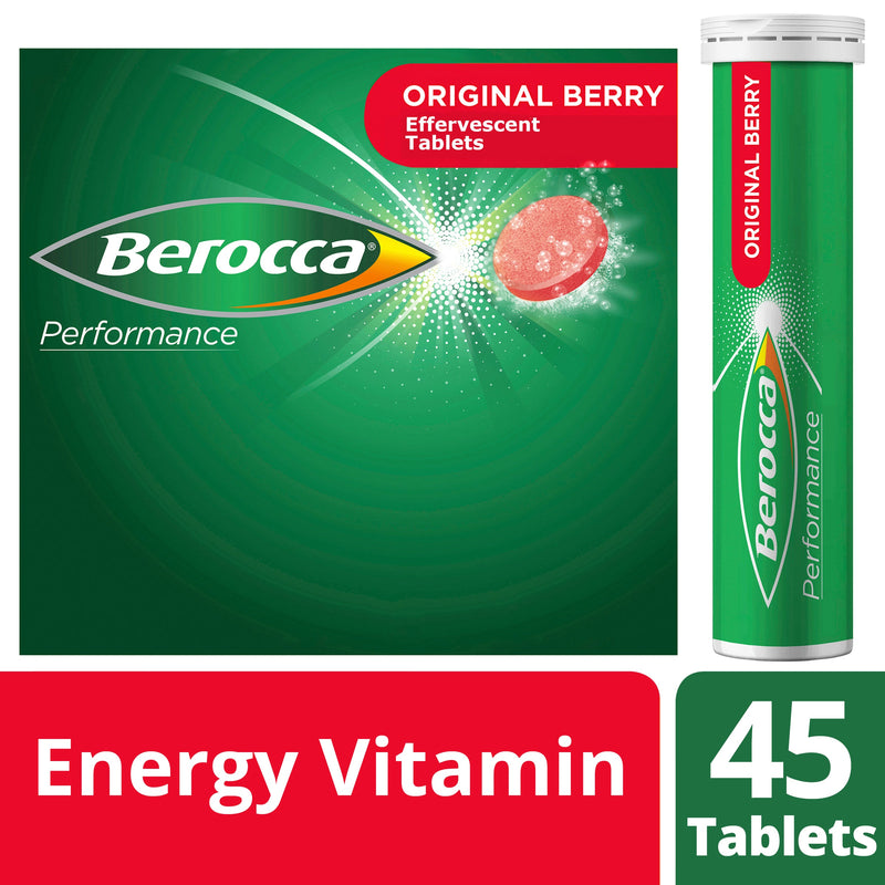 Berocca Energy Vitamin Original Berry Effervescent Tablets 45 Pack