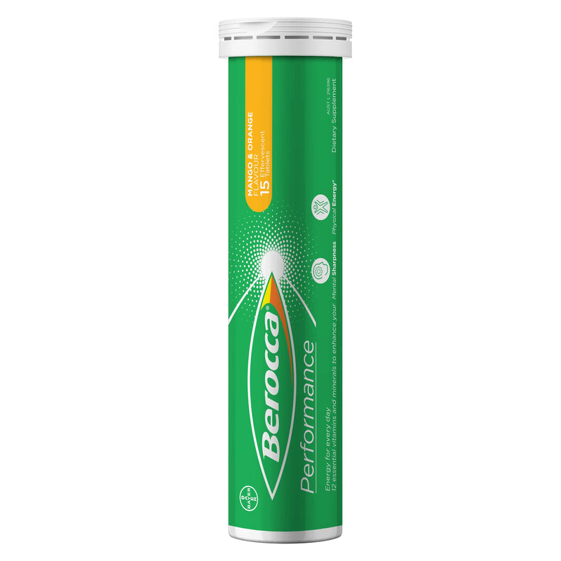 Berocca Energy Vitamin Mango & Orange Effervescent Tablet 30 Pack