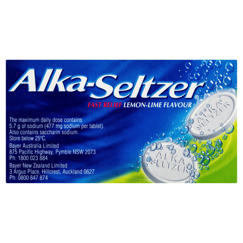 Alka Seltzer Lemon Lime Tab 20