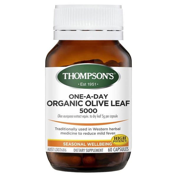 Thompson's One-A-Day Organic Olive Leaf 5000mg 60 Capsules