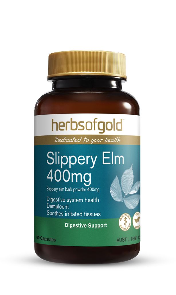 Herbs of Gold Slippery Elm 400mg 60 Vege Capsules