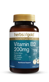 Herbs of Gold Vitamin B2 200mg 60 Tablets