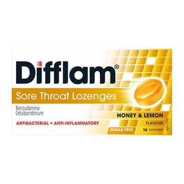 Difflam AA Lozenges Honey/Lemon Sugar Free 16