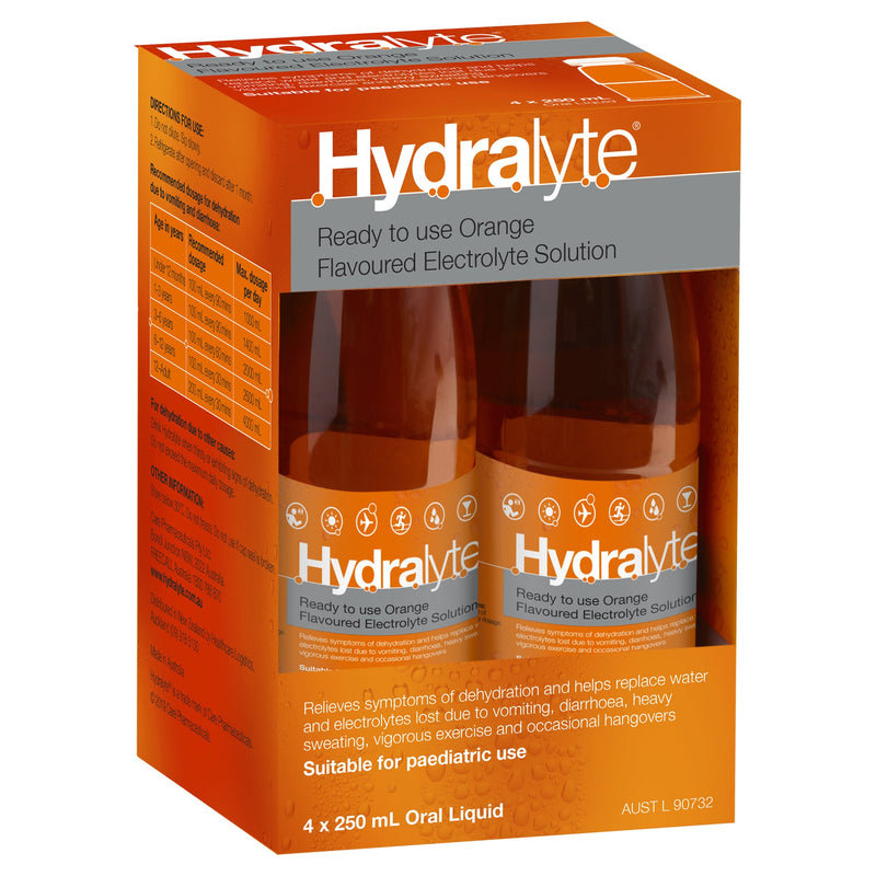 Hydralyte Orange 250ml 4 Pack