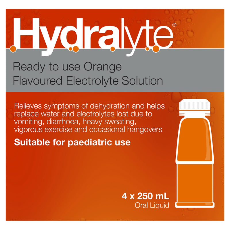 Hydralyte Orange 250ml 4 Pack