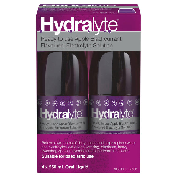 Hydralyte Apple Blackcurrant 250ml 4 Pack