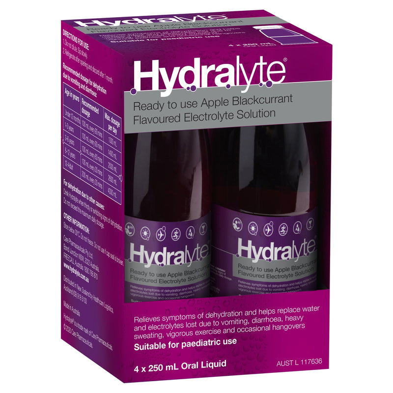 Hydralyte Apple Blackcurrant 250ml 4 Pack