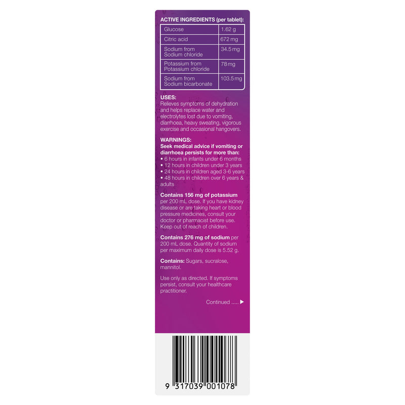 Hydralyte Apple Blackcurrant Effervescent Tab 20