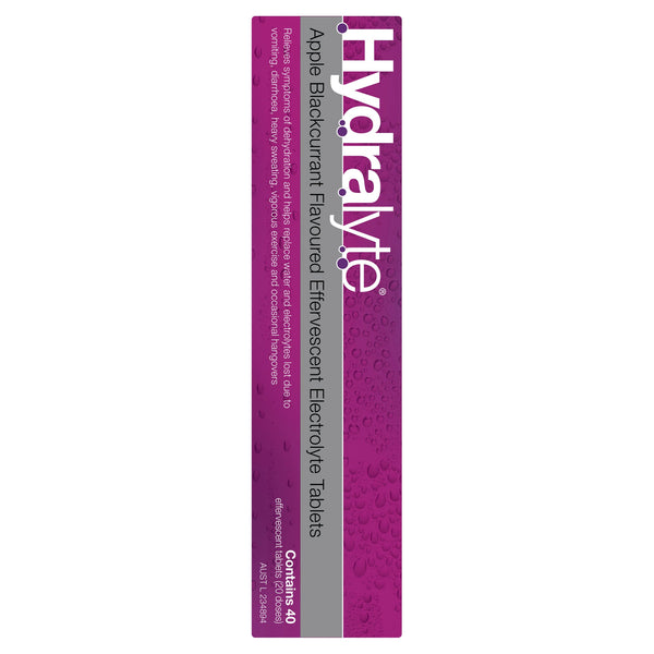 Hydralyte Apple Blackcurrant Effervescent Tab 40