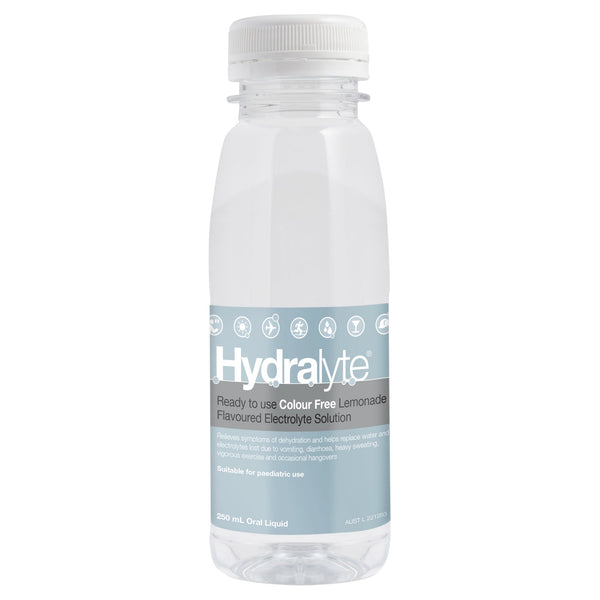 Hydralyte Liquid Colour Free Lemonade 250ml