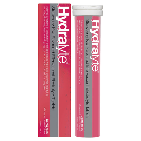 Hydralyte Strawberry/Kiwi Effervescent 20 Tablets