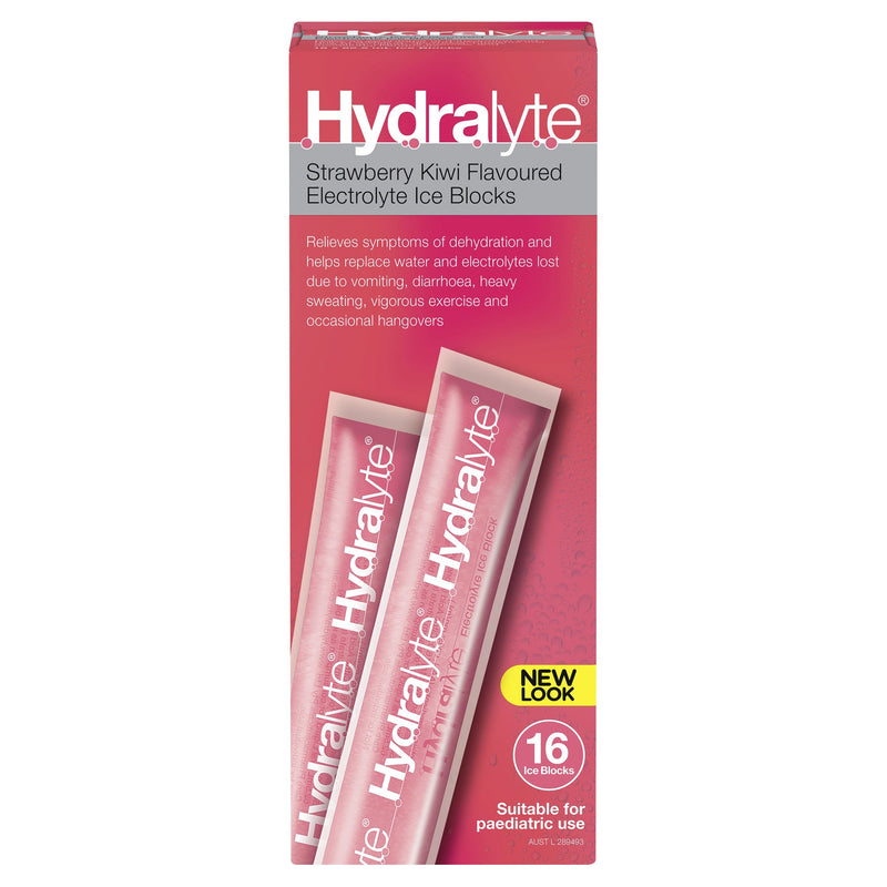 Hydralyte Ice Blocks Strawberry/Kiwi 16