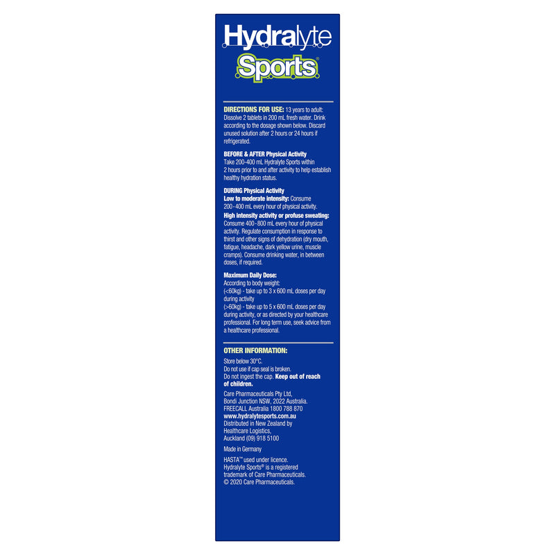 Hydralyte Sports Effervescent Lemon Lime 20