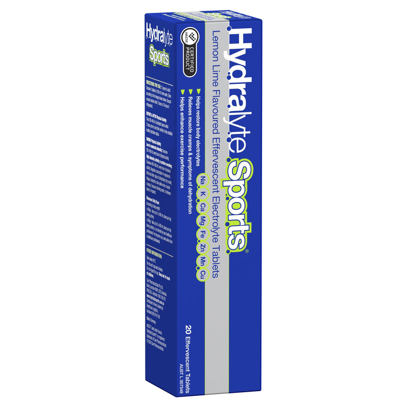 Hydralyte Sports Effervescent Lemon Lime 20