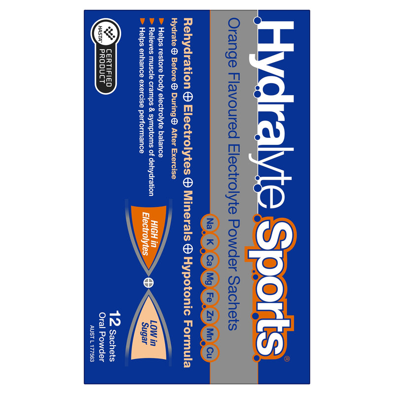 Hydralyte Sports Orange 17.9g 12 Pack