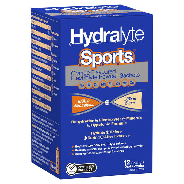 Hydralyte Sports Orange 17.9g 12 Pack