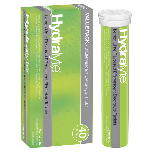Hydralyte Lemon Lime Effervescent Tablets 40