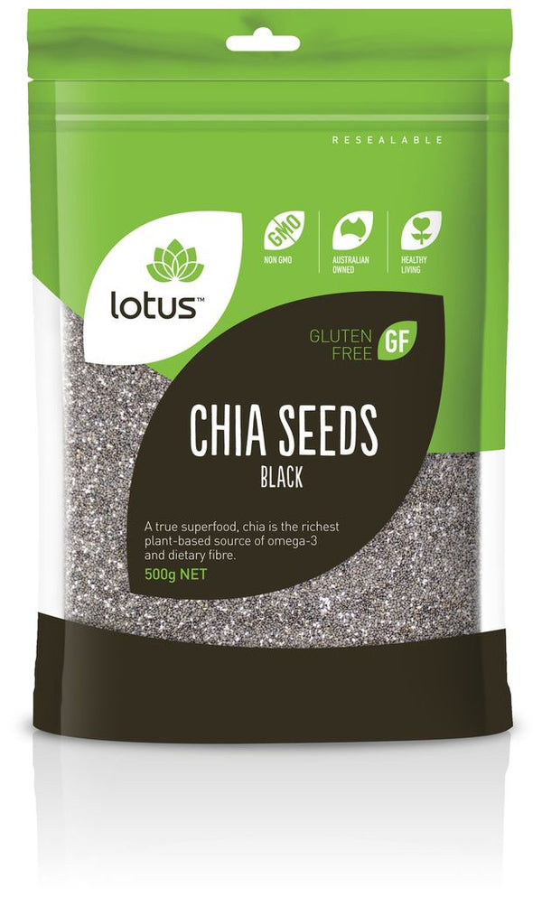 Lotus Organic Lotus Chia Seeds Black Gluten Free 500g