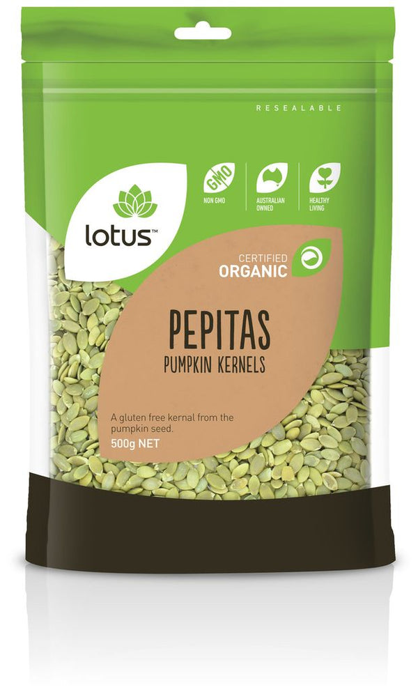 Lotus Organic Pepitas (Pumpkin Kernels) Raw 500g