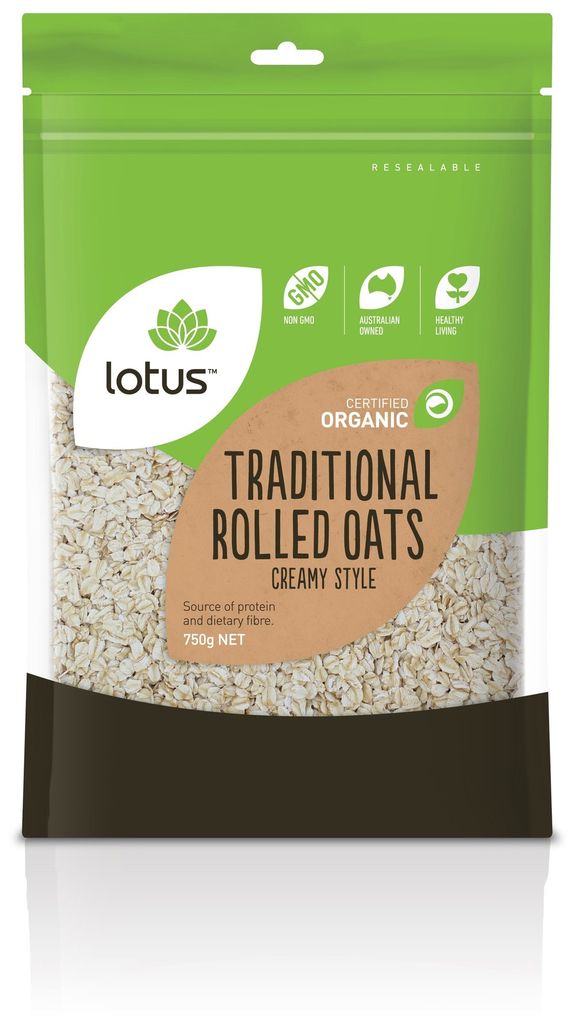 Lotus Organic Rolled Oats Traditional Creamy 750g