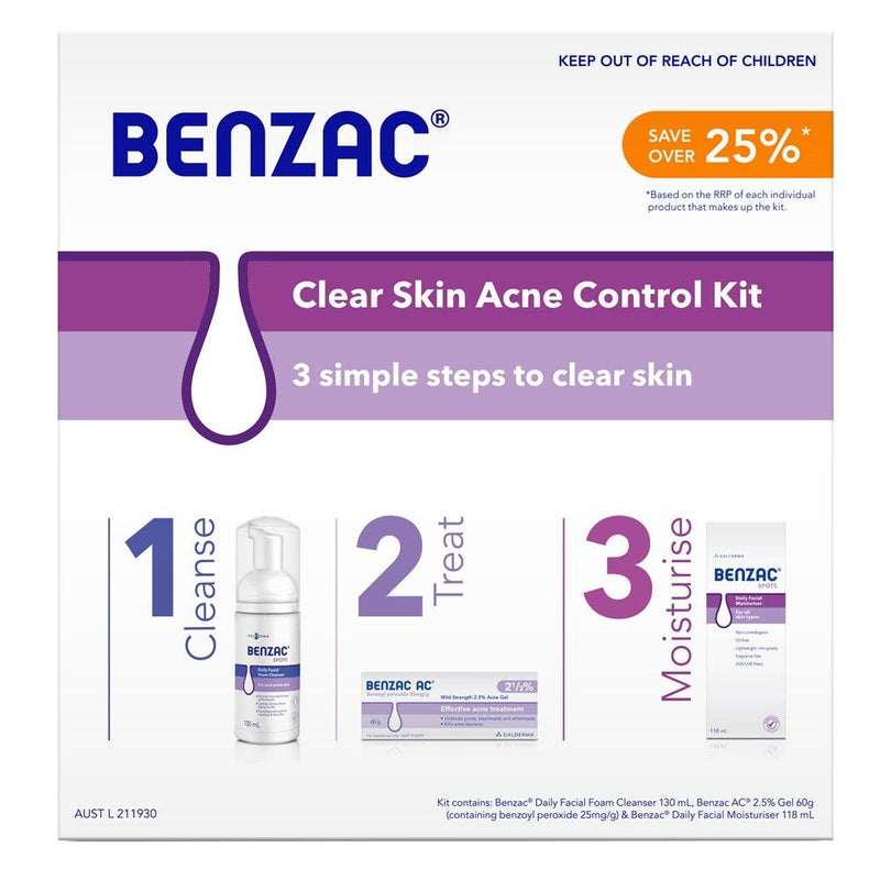 Benzac 3 Step Clear Skin Acne Kit
