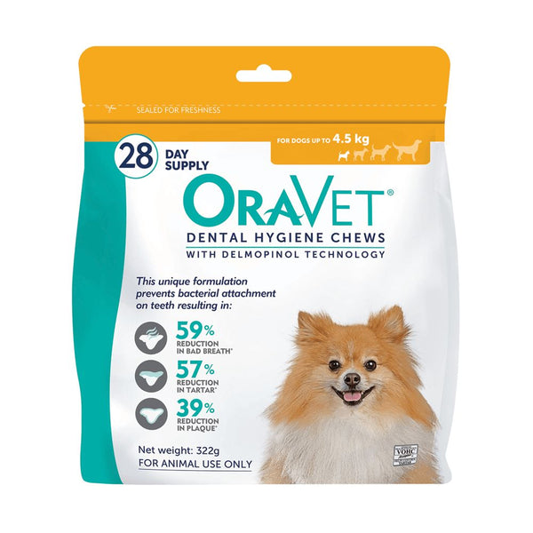 OraVet Dental Chews Extra Small Dogs Under 4.5 kg 28s