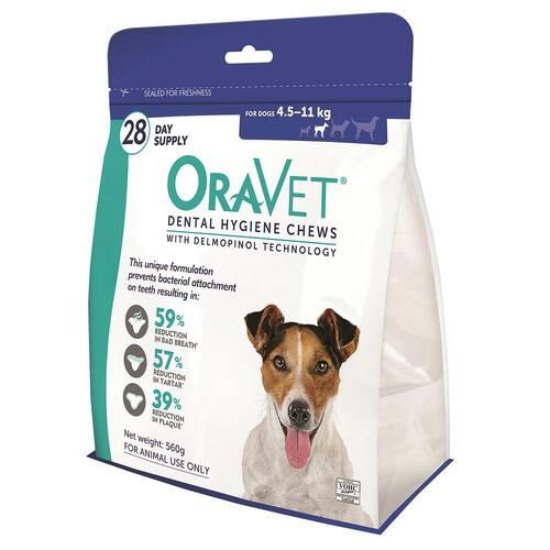 OraVet Dental Chews Small Dogs 4.5-11 kg 28s