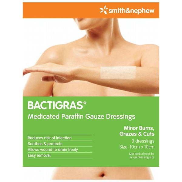 Bactigras 3 Dressings 10X10cm