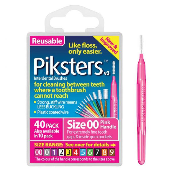 Piksters Interdental Brush 00 Pink 40 Pack