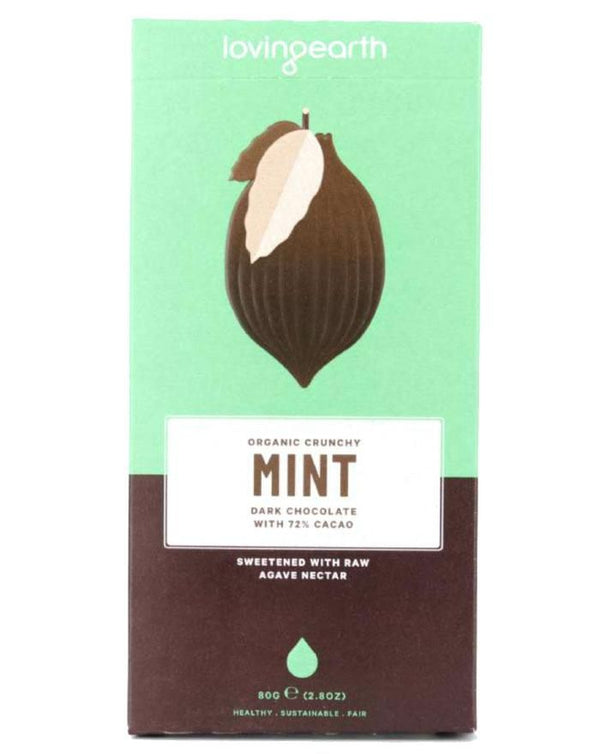 Loving Earth Chocolate Crunchy Mint Dark 80g