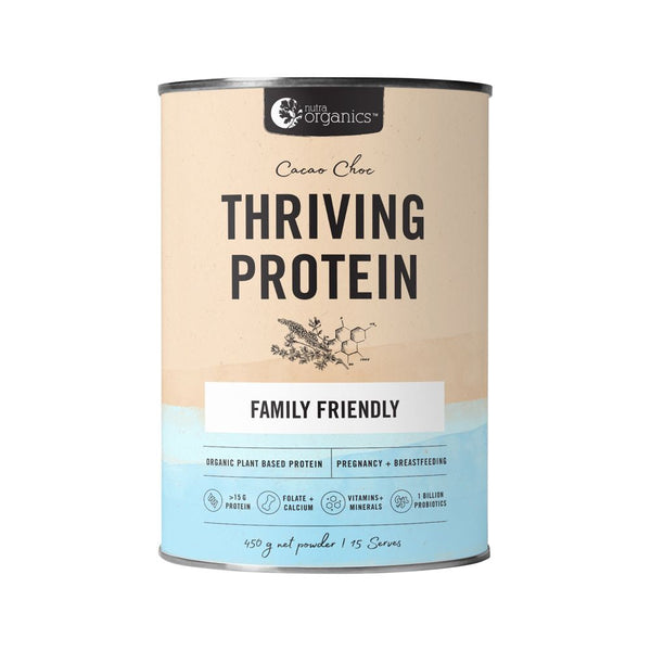 Nutra Organics Thriving Protein (Organic Pea Rice Blend) Cacao Choc 450g