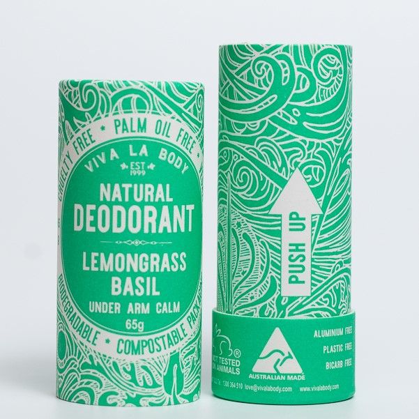 Viva La Body Natural Deodorant 65g Tube - Lemongrass & Basil