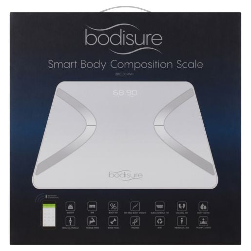 Bodisure Smart Weight Scale Bluetooth White Max180 kg Capacity