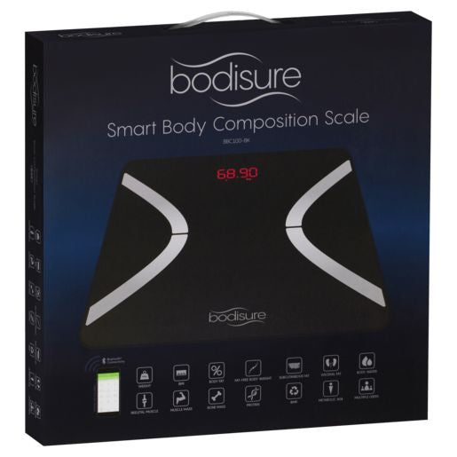 Bodisure Smart Weight Scale Bluetooth Black Max180 kg Capacity