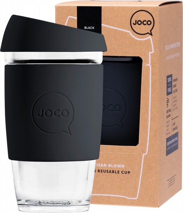 Joco Reusable Glass Cup Black 473ml