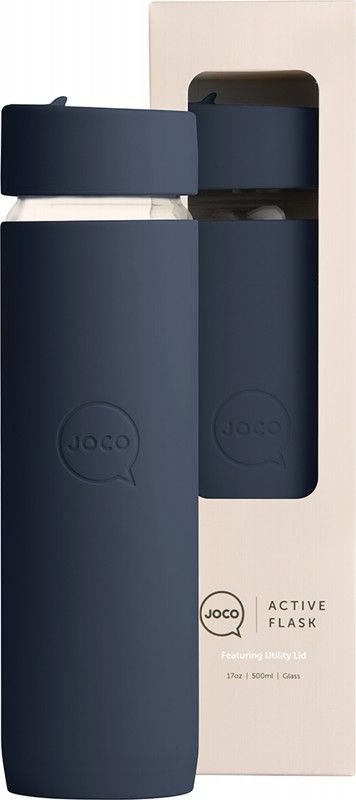 Joco Reusable Glass Active Flask Mood Indigo 500ml