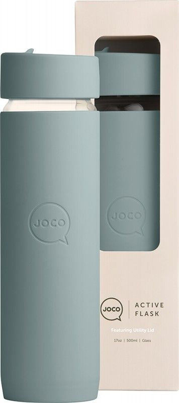 Joco Reusable Glass Active Flask Bluestone 500ml