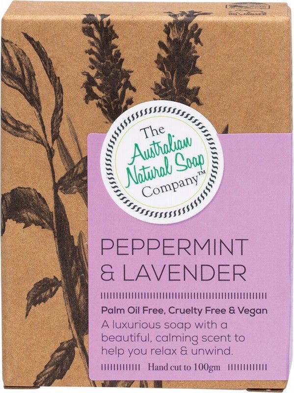 The Australian Natural Soap Co Soap Bar Peppermint & Lavender 100g