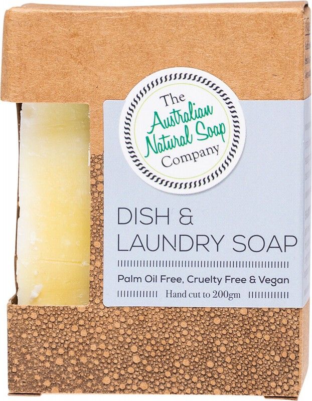 The Australian Natural Soap Co Dish & Laundry Soap Bar 200g